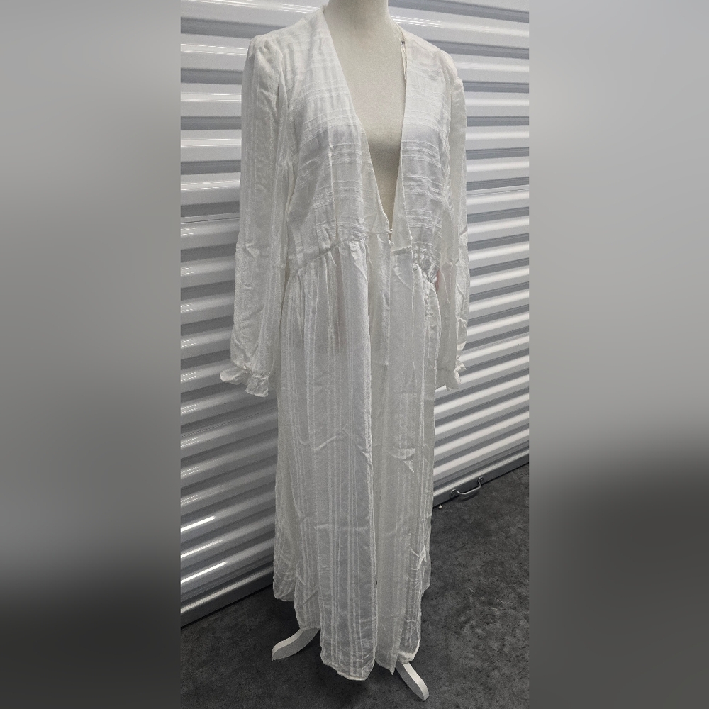 ARULA Elegant White Long Sleeve Dress/ Duster